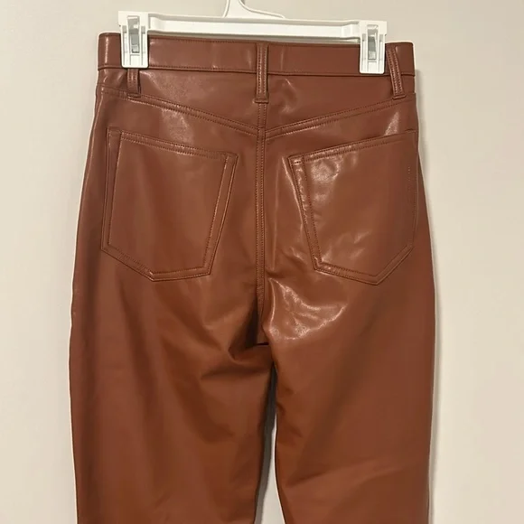 Abercrombie and Fitch Faux Leather 90s Straight Ultra High Rise Size 28/6S - Picture 4 of 5